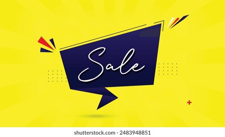 Sale yellow banner template design with background, perfect for eye catching promotional offers.
