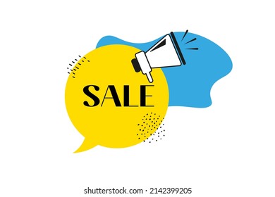 Sale.Blue and yellow color. Vector illustration