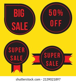 sale-creative banner set vector illustration. Concept discount promotion layout on yellow background.