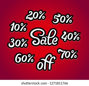 Sale/discount set - vector illustration