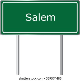 Salem , Arkansas, road sign green vector illustration, road table, USA city