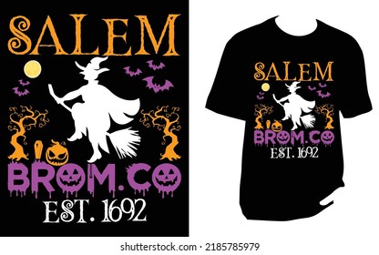 Salem brom co est 1692 Halloween t shirt design