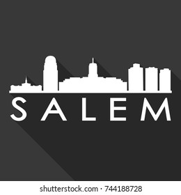 Salem Flat Icon Skyline Silhouette Design City Vector Art Famous Buildings.