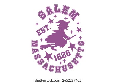 Salem Massachusetts EPS Halloween T-shirt Design