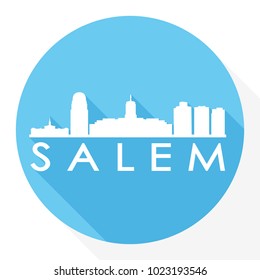 Salem Massachusetts USA Flat Icon Skyline Silhouette Design City Vector Art  