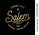 Salem, Oregon. Cherry city. Vector design template.