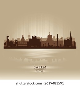Salem Oregon city skyline vector silhouette illustration