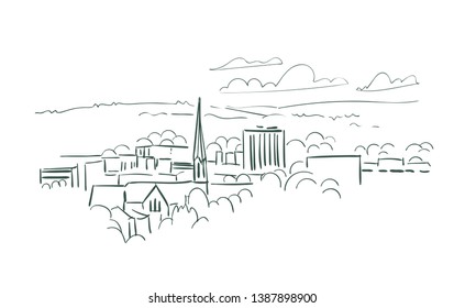 Salem Oregon usa America vector sketch city illustration line art 