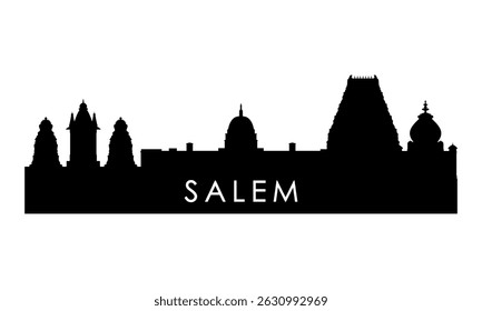 Salem skyline silhouette. Black Nantes city design isolated on white background. 