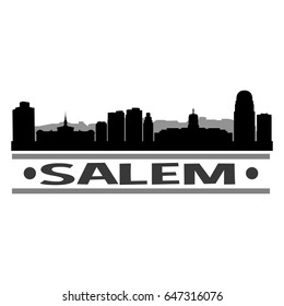 Salem Skyline Silhouette Design Vector Art