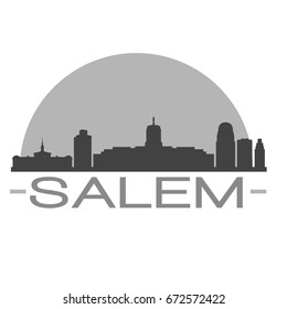 Salem Skyline Silhouette Skyline Stamp Vector City Design