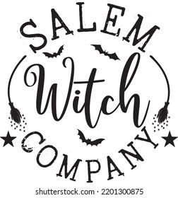 Salem Witch Company, Halloween Truck, Happy Halloween, Vector Illustration File