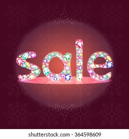 sale,made of jewelry,magic ball with the text, vector illustration,