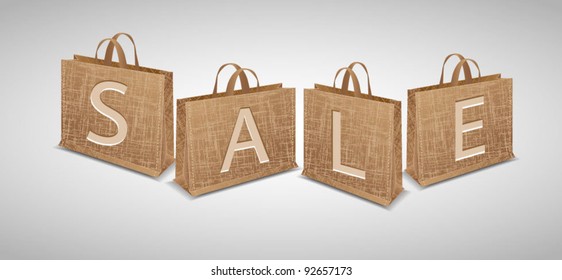 SALE-paper shopping bags- vector