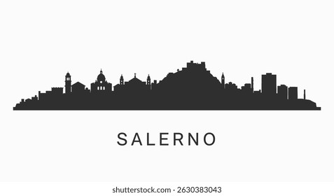 Salerno Italy Skyline Silhouette Vector.