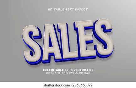 efecto de texto de estilo 3d de ventas