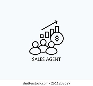 Sales Agent Icon Or Logo Isolated Illustration