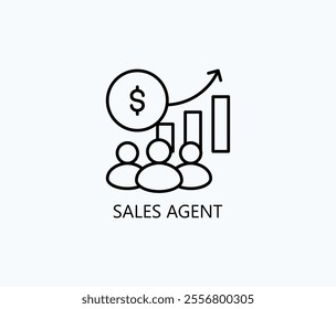 Sales Agent Vector, Icon Or Logo Sign Symbol Illustration