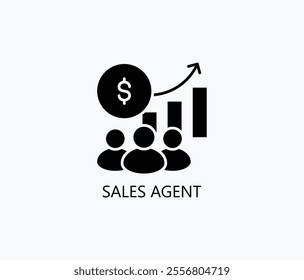 Sales Agent Vector, Icon Or Logo Sign Symbol Illustration