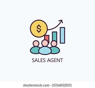 Sales Agent Vector, Icon Or Logo Sign Symbol Illustration