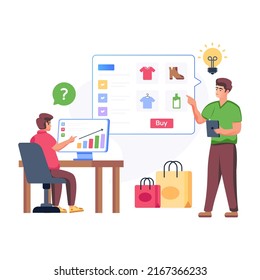 Verkaufsanalyse, flache Illustration für Premium-Nutzung 