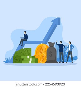 Sales analysis, statistical growth data, accounting infographics. Bank development economic strategy concept. Trading solutions for investment. Economic savings isometric illustration. landing page