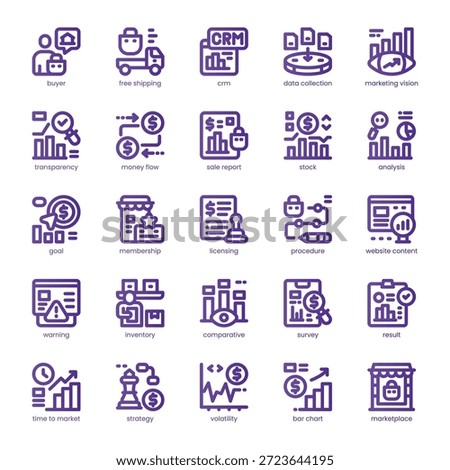 Sales Analytic Icon pack for your website, mobile, presentation, and logo design. Sales Analytic Icon line basic color design. Vector graphics illustration and editable stroke.
