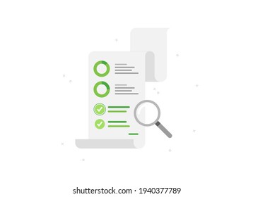 Sales analytics document. Viewing statistics. Profit, finance, productivity strategy. Statistical analysis. Green. Eps 10 