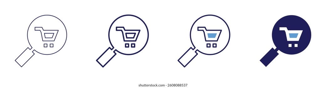 Sales analytics icon in 4 different styles. Thin Line, Line, Bold Line, Duotone. Duotone style. Editable stroke.