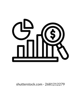 Ícone Análise de Vendas - Ilustração de Contorno de Vetor