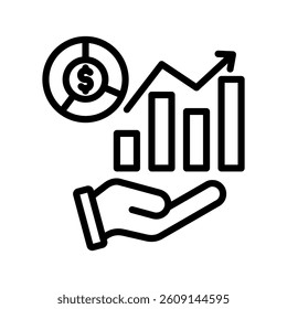 Sales Analytics Line Vector Illustration On White Background.