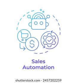 Sales automation blue gradient concept icon. Customer relationships, automation tools. Round shape line illustration. Abstract idea. Graphic design. Easy to use in infographic, presentation