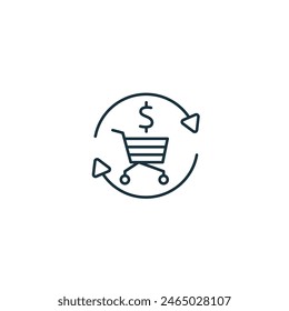 Sales Automation icon. Monochrome simple Virtual Assistant icon for templates, web design and infographics