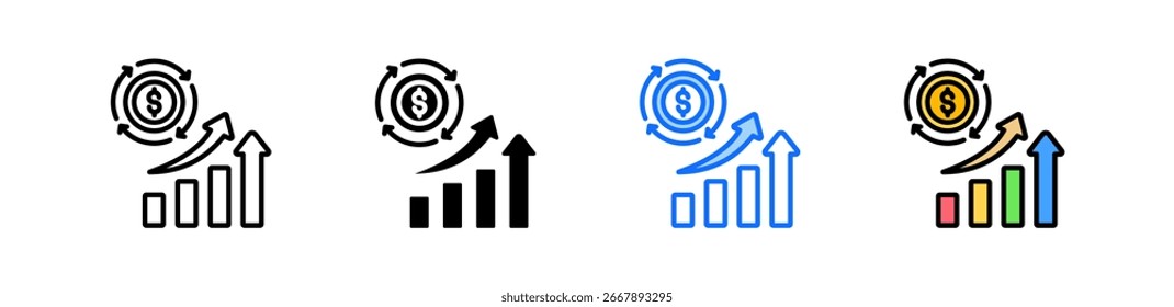 Conjunto de iconos de automatización de ventas Colección de estilos múltiples