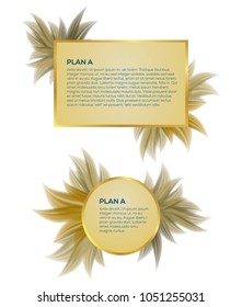Sales background for creative and beautiful use. Abstract flower explosion with golden square for text. Abstract vector art illustration set.