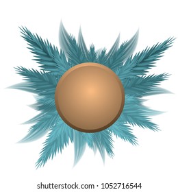 Sales background for creative and beautiful use. Leaves and flowers explosion with brown circle for text. Abstract vector art illustration.