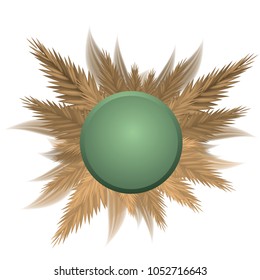 Sales background for creative and beautiful use. Leaves and flowers explosion with green circle for text. Abstract vector art illustration.
