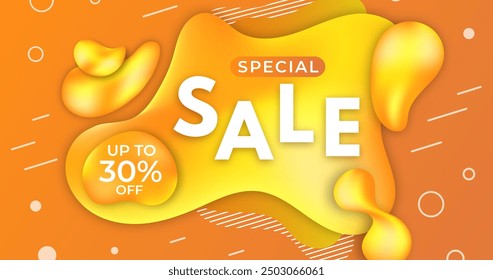 Sales background with fluid effect vector design in eps 10