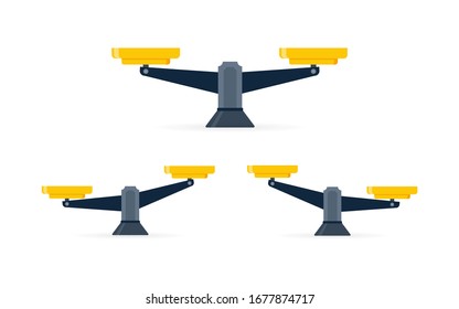 Sales balance set in flat style isolated on a white background. Vector stock illustration.