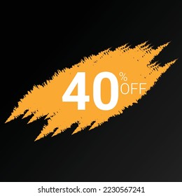 Sales banner with discount 90 percent off. template for advertisment. black friday sale. sales with discount. chacoal brush on black background. black background. gradient. 90 percent off. 90 %. 