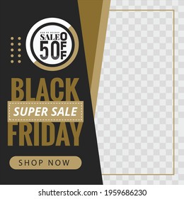 sales banner with elegant elements. Black Friday sale banner. Vector illustration of mobile website banner, poster, advertisement, coupon