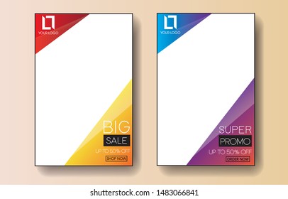 sales banner flyer brochure for web, social media, online shop or printing, - vector