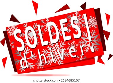 Sales banner with the French expression " Soldes d'hiver ! " means winter sales
