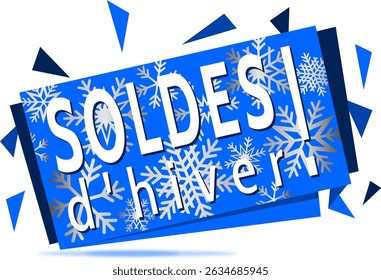 Sales banner with the French expression " Soldes d'hiver ! " means winter sales