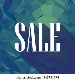 Sales banner template with long shadow typography, space for promotional text. Sale poster tag special offers advertising. Eps10 vector illustration.