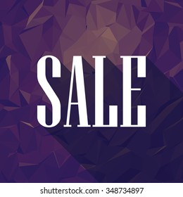 Sales banner template with long shadow typography, space for promotional text. Sale poster tag special offers advertising. Eps10 vector illustration.