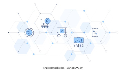Sales Banner Vector Illustration with Icon Style in Between. Line Duotone icon. Containing. offer, sale, lastsales.