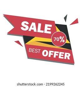 Verkaufsbanner, Vektorbanner, Illustration, Etikett für Werbung, Marketing, Rabatt, Vorlage