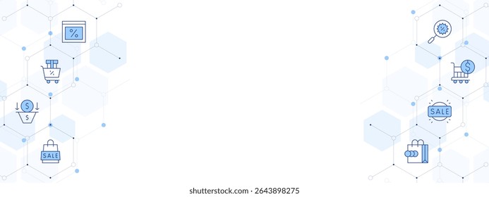 Sales Banner Vector Illustration with Two-sided Icon Style. Line Duotone icon. Containing. calendar, sales, salespipeline, sale, search.