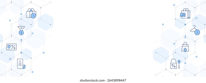 Sales Banner Vector Illustration with Two-sided Icon Style. Line Duotone icon. Containing. present, salespipeline, card, bill, shoppingbag, sales.